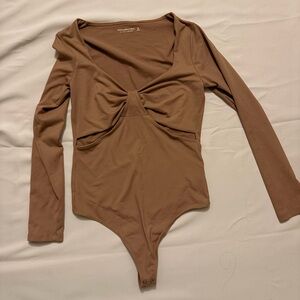 Abercrombie & Fitch Brown Long Sleeve Bodysuit